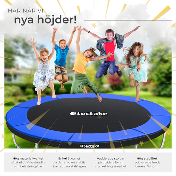 tectake Studsmatta Jumpy med skyddsnät - 366 cm Blå