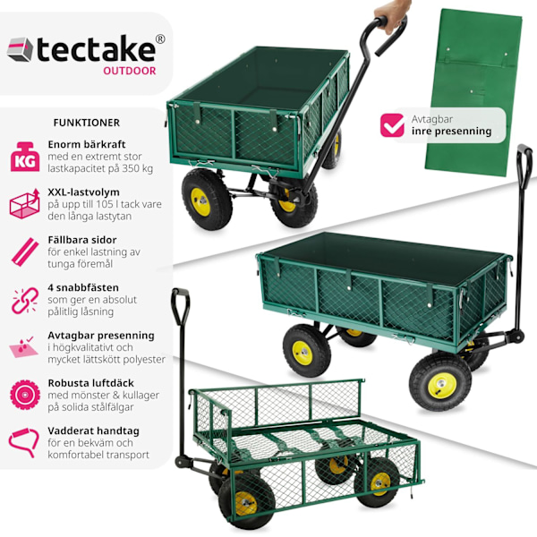 tectake Skrinda med innerklädsel max 350 kg Grön