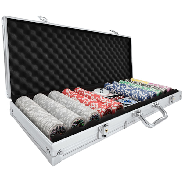 tectake Pokerset -  500 delar Silver