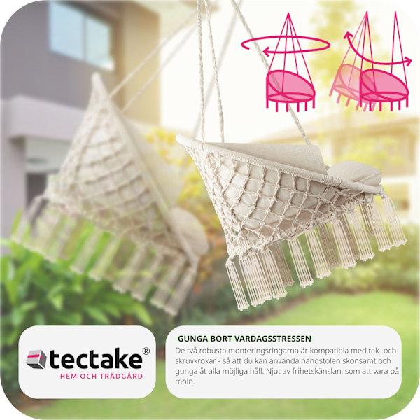 tectake Hängstol Grazia Beige