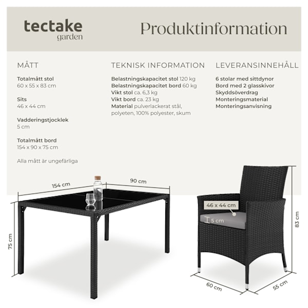 tectake Matgrupp i konstrotting grå