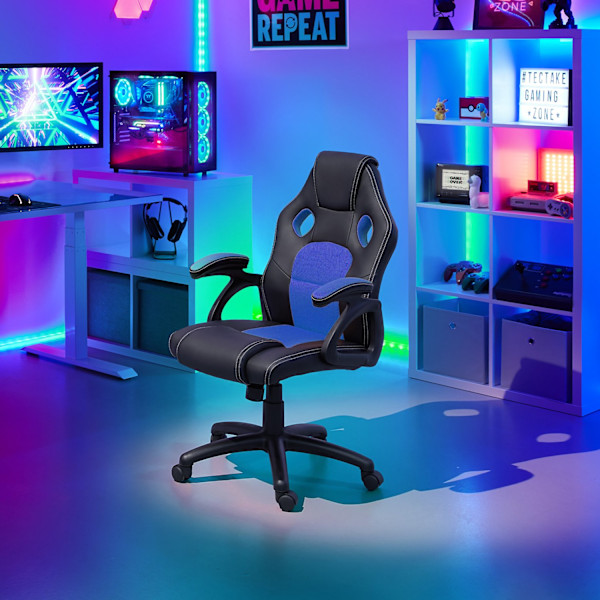 tectake Gamingstol Mike Blå