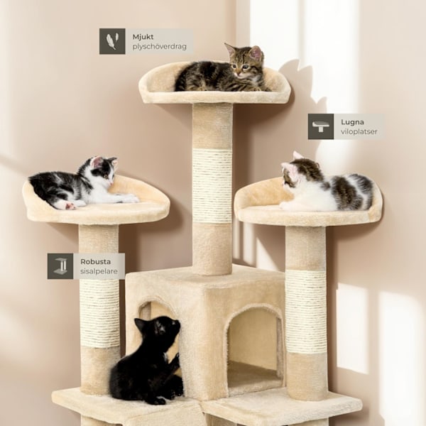 tectake Katt klösträd, klösmöbel Mogli Beige