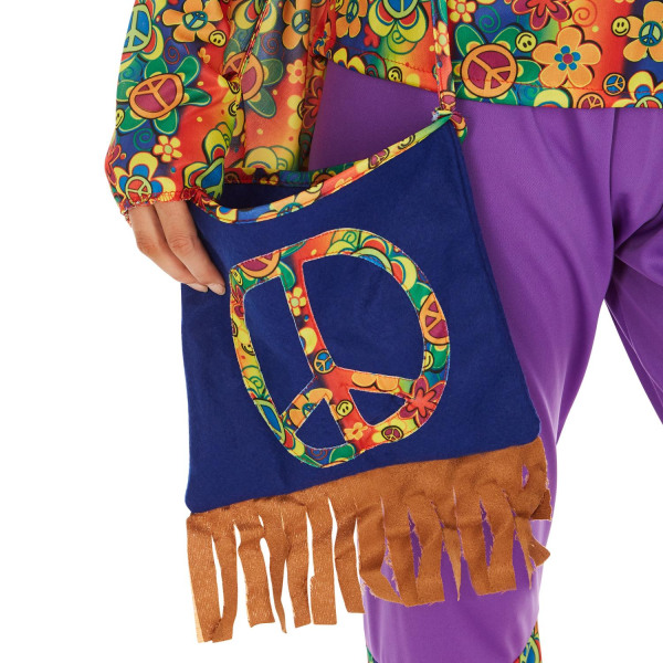 tectake Maskeraddräkt Dam Hippie Set MultiColor XXL