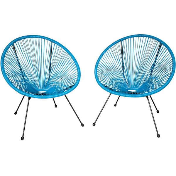 tectake 2-set Loungestol Santana med bord Blå