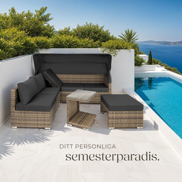 tectake Loungegrupp - Konstrotting  San Marino Natur