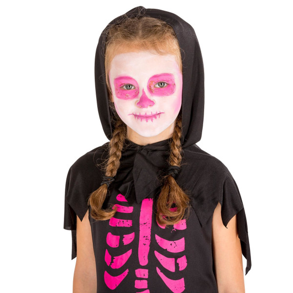 tectake Maskeraddräkt Skelettklänning med huva Black 116 (5-7y)