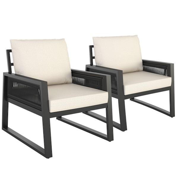 Loungeset Captive i rep-design - Set 3 (2 x fåtölj) Grafitgrå