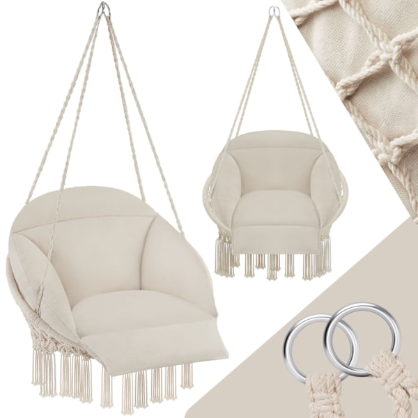 tectake Hängstol Samira Beige