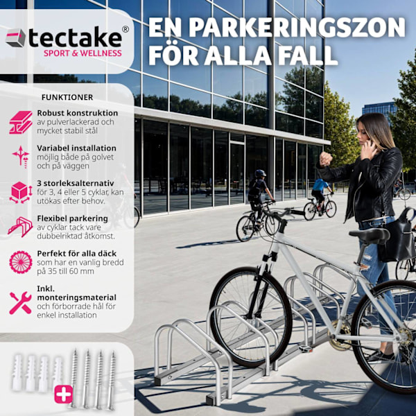 tectake Cykelställ - 5 Silver