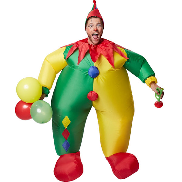 tectake Uppblåsbar dräkt Clown multifärg
