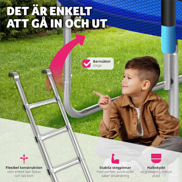 tectake Studsmatta Garfunky med skyddsnät , upp till 80 kg - 305 cm Blå