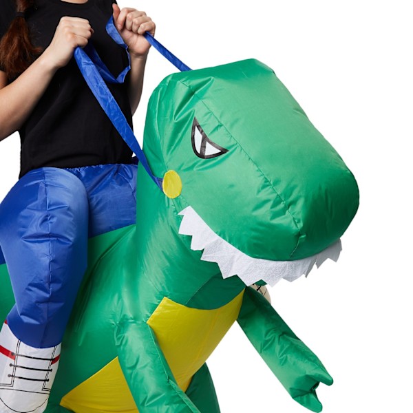 tectake Uppblåsbar maskeraddräkt Dinosaurie-tämjare Grön