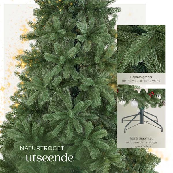 tectake Konstgjord julgran Dancer med formsprutade granbarr - 210 cm Grön