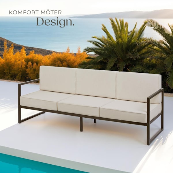 tectake Loungesoffa Comosa 3-sits Beige