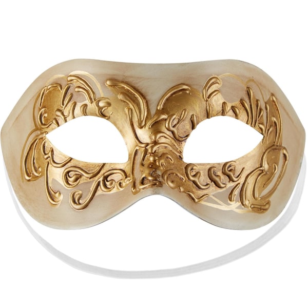 tectake Venetiansk mask med utsmyckningar Grädde