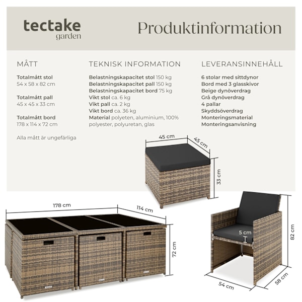 tectake Matgrupp New York i konstrotting Natur