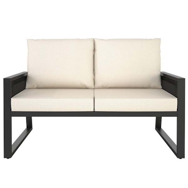Loungeset Captive i rep-design - Set 2 (1 x soffa / 1 x bord) Grafitgrå