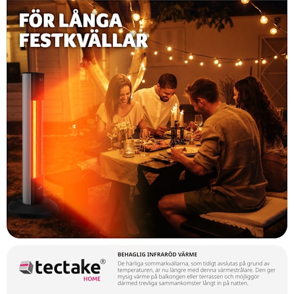 tectake Infravärmare Solaris Terra 1500W med timerfunktion Svart