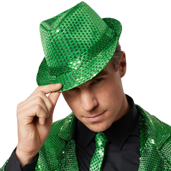 tectake Partyhatt med paljetter Grön