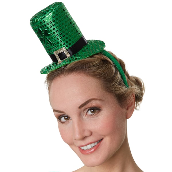 tectake St. Patrick’s Day minicylinderhatt grön klöver Grön