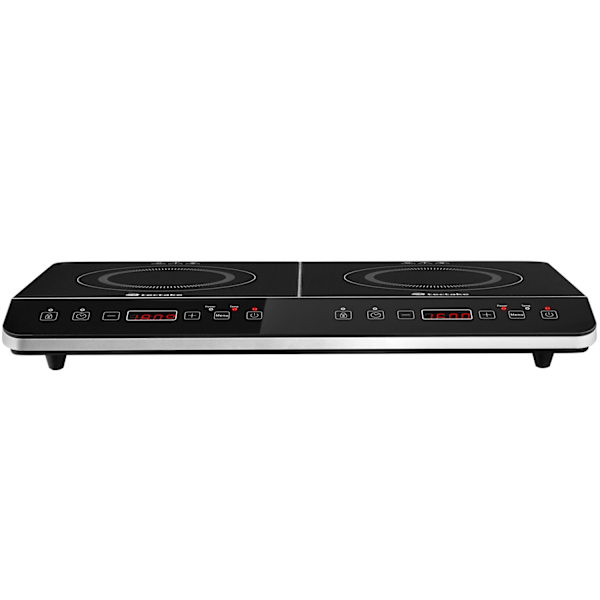 tectake Induktionshäll dubbel 3400 W Svart