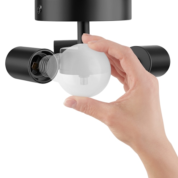 tectake Taklampa Circum, plafond i linne Svart