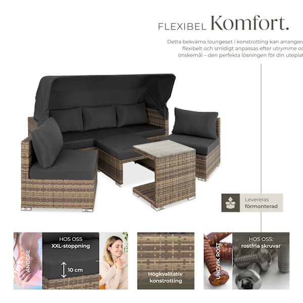 tectake Loungegrupp - Konstrotting  San Marino Natur