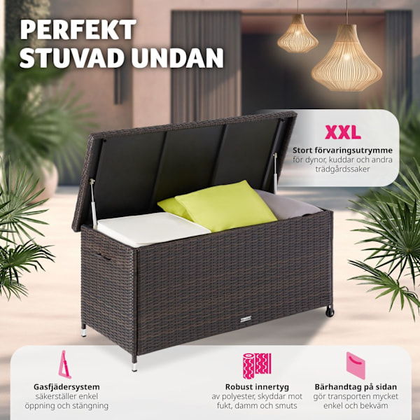 tectake Dynbox Kiruna med lock Brun