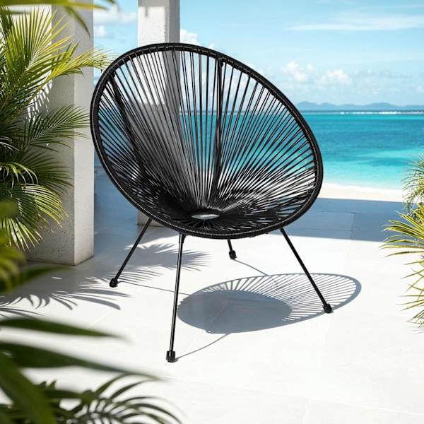 tectake 2-set Loungestol Santana med bord Svart