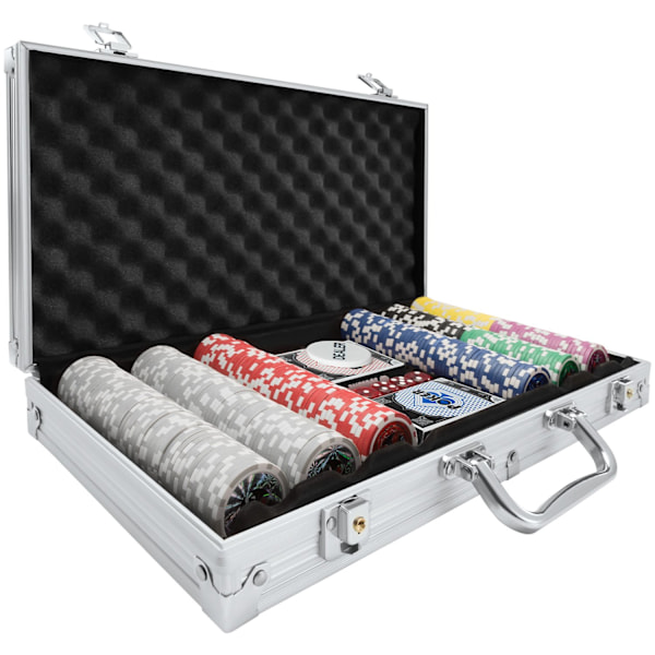 tectake Pokerset -  300 delar Silver