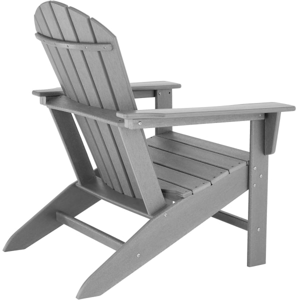 tectake Trädgårdsstol med fotstöd i Adirondack-design Ljusgrå