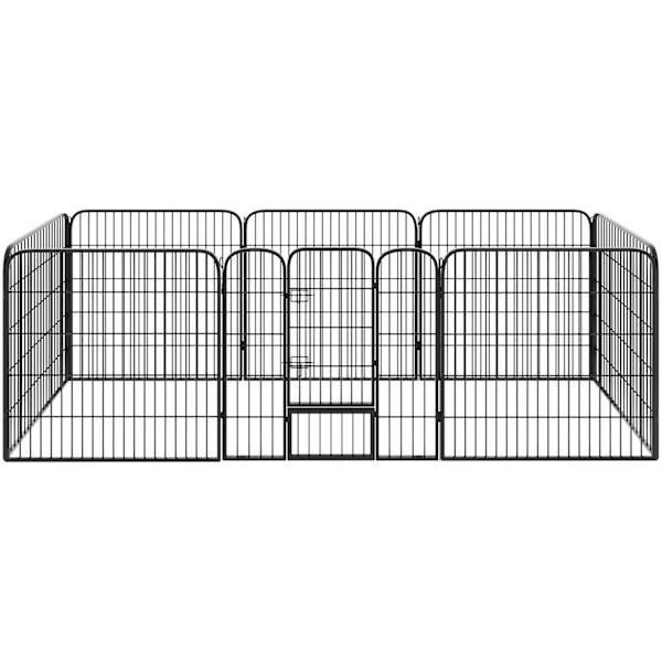 tectake Hundgård, hundhage 8 sektioner - 80 cm grå
