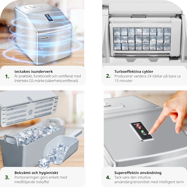 tectake Ismaskin för klara iskuber Silver