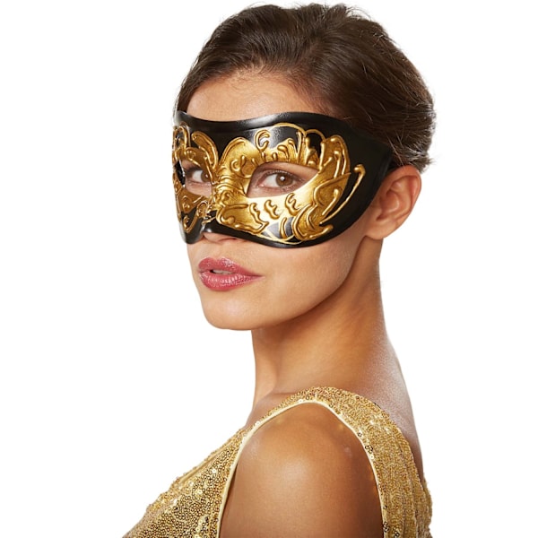 tectake Venetiansk mask med utsmyckningar Guld