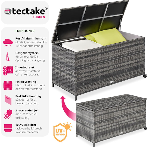 tectake Dynbox i konstrotting grå