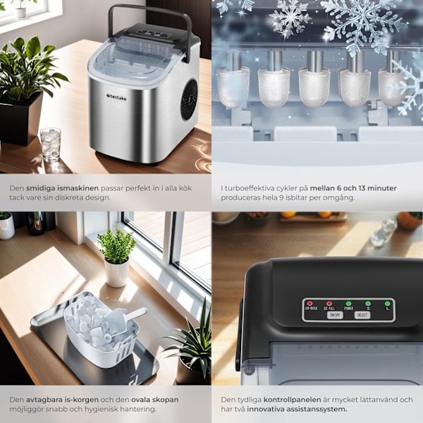 tectake Ismaskin Arctic, 1,2 L, 2 isbitsstorlekar Silver