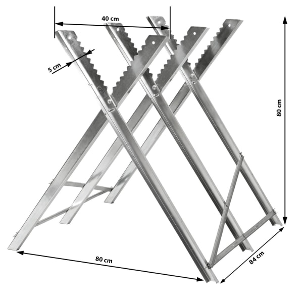 tectake Sågbock typ 3 Silver