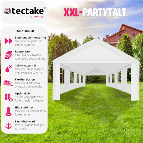 tectake Partytält Mammut 8x4m Vit