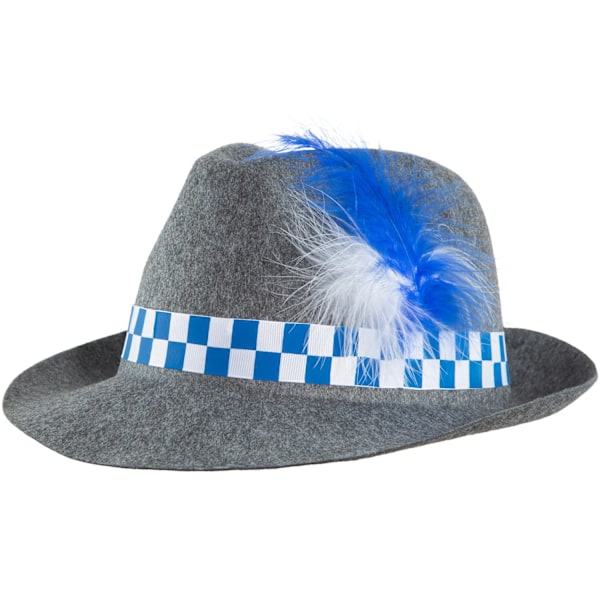 tectake Grå traditionell bayersk hatt blå/vit grå