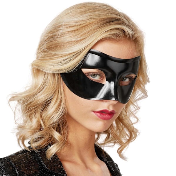 tectake Venetiansk mask, enfärgad ögonmask för maskerad Svart