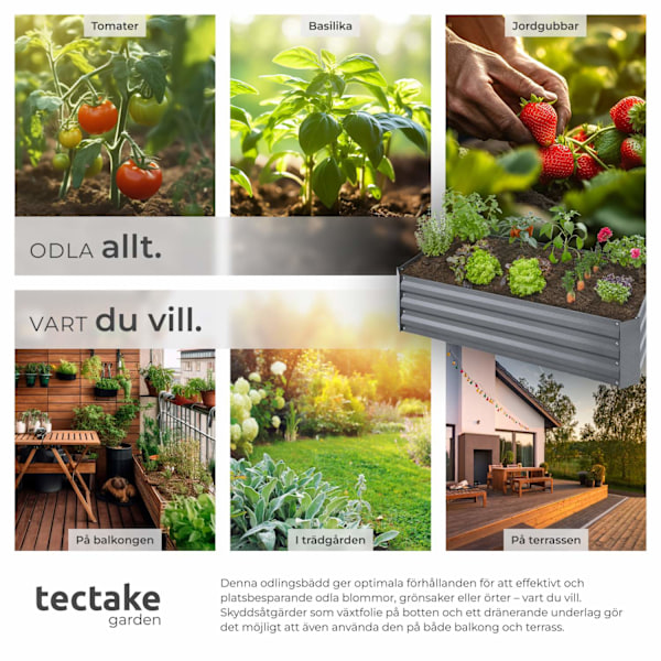 tectake Upphöjd Pimpinella galvaniserad grå