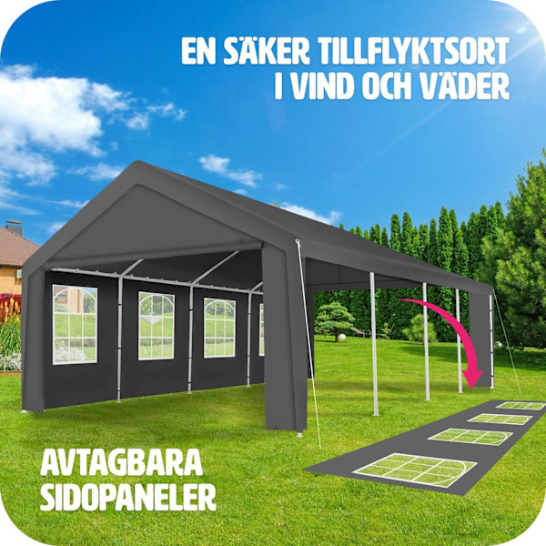 tectake Partytält Mammut 8x4m grå