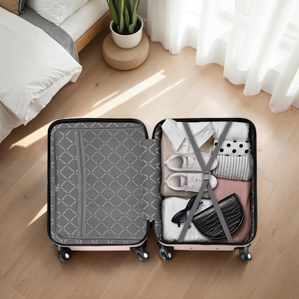 tectake Resväskor 4 set Pucci, bagage av ABS-hårdplast RoseGold