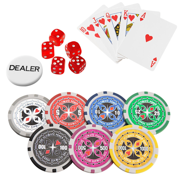 tectake Pokerset -  500 delar Silver