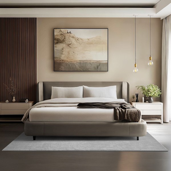 Kortluggig matta Soft Zone - grå, 140 x 200 cm grå