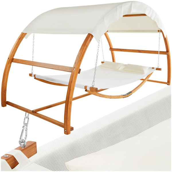 tectake Hängmatta Locarno för 2 personer 328x160x171,5cm Teak