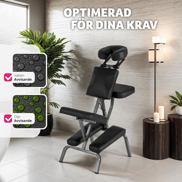 tectake Massagestol i konstläder Svart