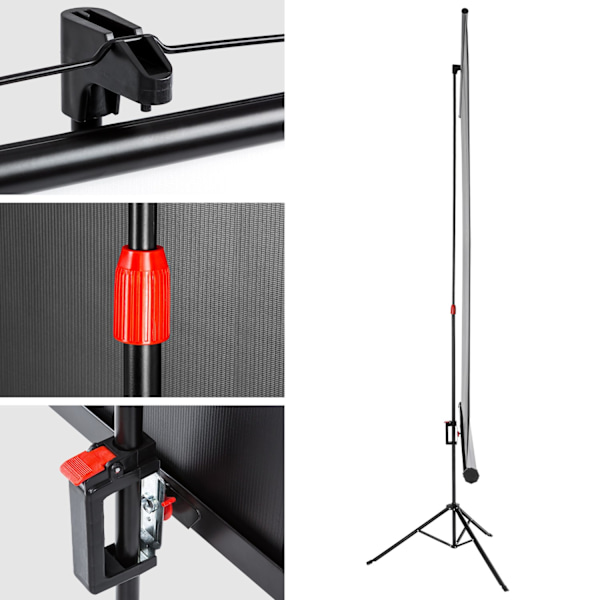 tectake Projektorduk med stativ - 178 x 178 cm Vit
