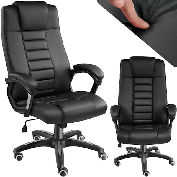 tectake Ergonomisk kontorsstol Svart